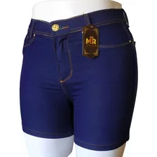 Kit 3 Short Jeans Moda Maior Feminino Cintura Alta Elastano