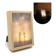 Quadro Decorativo Led Light Painting Luminaria Casal Seaside