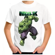 Camiseta Infantil Hulk Os Vingadores Avengers Marvel #001
