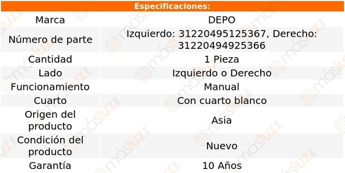 Faro Izq O Der Manual C/cto Blanco Ford Ecosport 06/07 Depo Foto 4