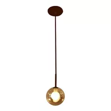 Pendente Golden Sun Preto 1 Globo 12 Cm Âmbar Spirit Côncavo