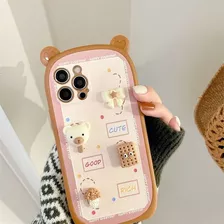 Funda Para iPhone Con Diseño De Oso De Dibujos Animados 3d