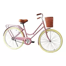 Bicicleta Urbana Femenina Black Panther Maja R24 1v Freno Contrapedal Color Rosa Con Pie De Apoyo