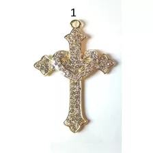 Crucifixo E Entremeio Para Terço De Noiva Banho Ouro Medio 