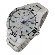 Reloj Montreal Hombre Ml1605 Malla De Acero Agujas Luminosas