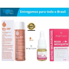 Kit Bio-oil 125ml + Óleo Rosa Mosqueta Puro Mia Make 10ml