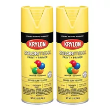 Paq. 2 Pintura De Imprimación En Spray Color Amarillo Krylon