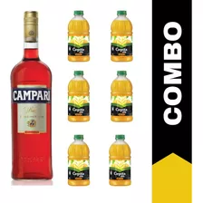 Campari Aperitivo 750ml + 6 Cepita Naranja 1l Zetta Bebidas