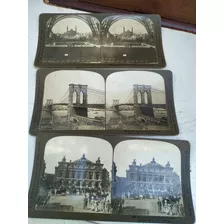 Foto Antigua Stereograph 1903 Puente Brooklyn 