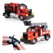 Force1 Mini Rc Firetrucks Toys For Kids - 2 Paquete Control