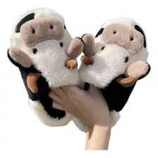 Pantuflas Shein De Peluche Con Diseño De Vaca / De Mujer