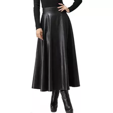 High Waisted Pu Leather Skirt