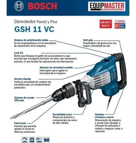 $7.041.000 - Martillo Demoledor Bosch Piso Y Pared 23j Gsh11vc Industrial |  Acacompro.com