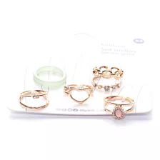 Yoi Set Anillos X9 Unidades Bt126 Set Anillos Green Gold X9 