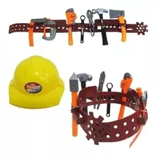 Kit Ferramenta Brinquedo Infantil Cinto Capacete Engenheiro