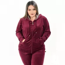 Conjunto Feminino Plus Size Plush Moletom Dia Dos Namorados