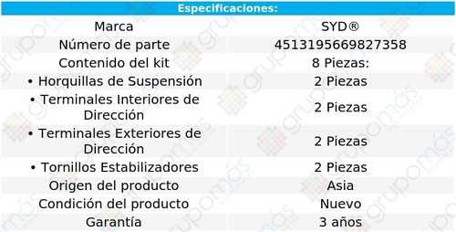 Horquillas Tornillos Terminales Syd Platina 02 A 10 Foto 3