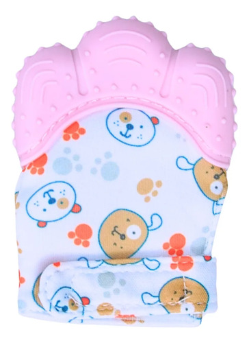 Luva Mordedor Massageador Silicone Recém Nascido Castela Rosa Ursinho