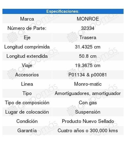 2 Amortiguadores 4runner Toyota Monroe 2000-2001-2002 Foto 2