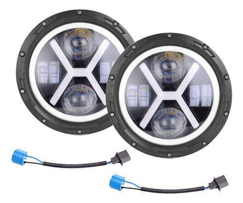 Foto de Par De Faros Led Redondos De 7  Led Para Defender 90 Y 110