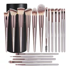 Set De Brochas De Maquillaje X 18 Bs Mall Con Tarro Estuche 