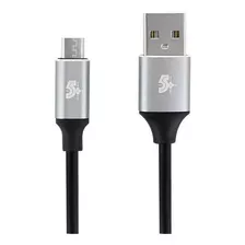 Cabo Micro Usb Para Usb Premium Em Alumínio - 1,2m Cor Preto