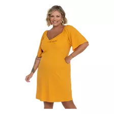 Vestido Plus Size Ribana Canelada