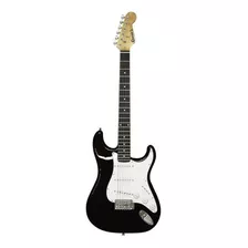 Guitarra Elétrica Queen's D137561 Stratocaster De Hardwood Preta E Branca Com Diapasão De Bordo-açucareiro