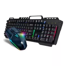 Combo Gamer Periféricos Teclado Mouse Rgb Com Apoio De Cell