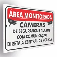 Placa Monitoramento 24 Horas Por Câmeras De Segurança 30x20 