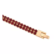 Brazalete Oro 18k Lam Swarovski Calidad Premium 19.5cm Moda