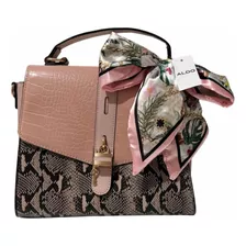 Bolsa Satchel Crossbody Aldo Animal Print Rosa