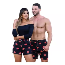 Short Kit Casal Naruto Akatsuki Bermuda Praia Envio Rapido