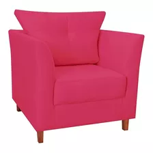 Poltrona Cadeira Sofá Decorativa Ibis Quarto Suede Rosa Pink