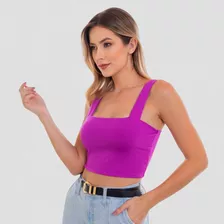 Cropped Top Alça Grossa Roxo Fucsia - Suplex