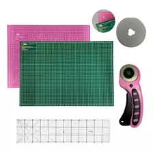 Kit Base Para Corte Tapete 60x45 Régua 15x60 Cortador 45mm Cor Base Verde E Rosa Cl45r