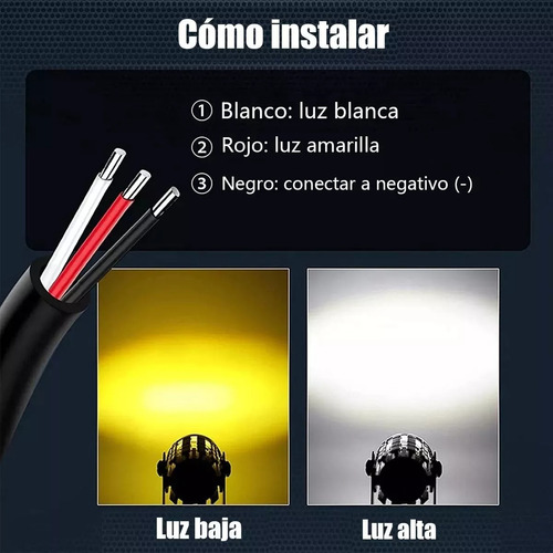 Faros Luces Led Para Motos Auto Doble Color Impermeable Par Foto 2