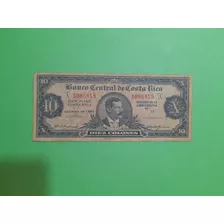 Billete 10a Banco Central De Costa Rica, Año 1960.