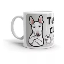 Caneca De Porcelana Personalizada Bull Terrier De Mal Humor