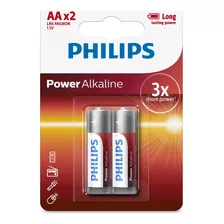 Pila Alcalina Aa 1,5v Philips Lr6p2b/77 Blister X2u