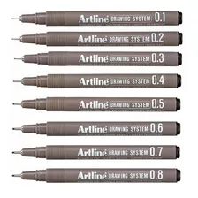 Estuche De 6 Estilógrafos Artline Shachihata (1,2,3,4,5,8)