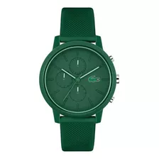 Reloj Lacoste 12.12 Chrono De Silicona Verde 2011245 Ss Color Del Bisel Verde Oscuro Color Del Fondo Verde Oscuro