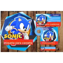 Kit Etiquetas Escolares Personalizadas De Sonic..imprimibles