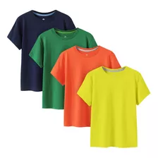 4 Pack Playeras Manga Corta Camisetas De Algodón Para Niños