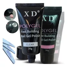 Kit Polygel Poligel Reposição E 2 Gels + Lixa Banana