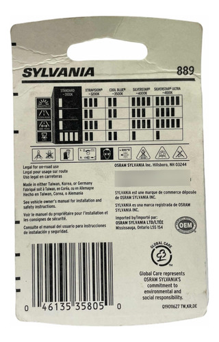 Foco Halgeno Osram Sylvania Oem Std Performance 12v 889 27w Foto 8