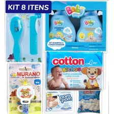 Kit Bebê Itens Higiene Essencial Shampoo Lenço Presente 