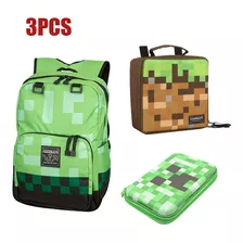 Mochila Minecraft De Gran Capacidad Con Gafas