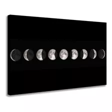 Quadro Grande Fases Da Lua Decoração De Quarto Sala Recepção Cor Borda Infinita Cor Da Armação Borda Infinita