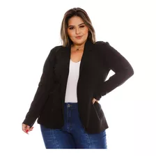 Blazer Plus Size Liso Em Malha Crepe Tamanho 48 Ao 54